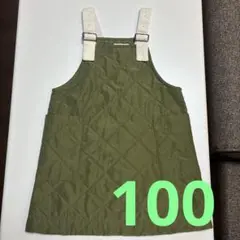 オリーブグリーン　ジャンバースカート100