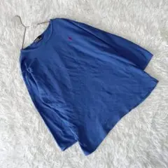 『ポロ バイポログラウンド』 (L) 長袖ニットソー 刺繍ロゴ きれい色 古着