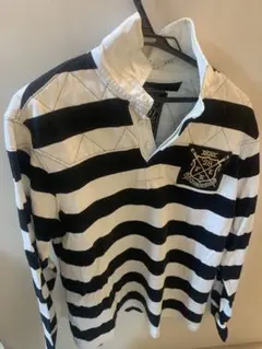 【寸法写真追加】Ralph Lauren ラガーシャツ 白黒ストライプ