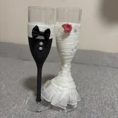 ハンドメイド ウェディンググラス 2個セット