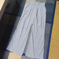 しまむら　ストライプ柄 ワイドパンツ カジュアルのサムネイル