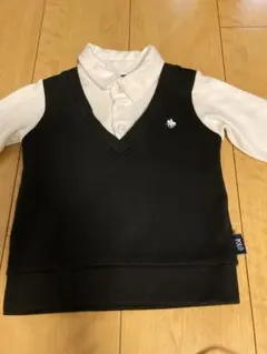 黒白重ね着ベストシャツ90(j45)