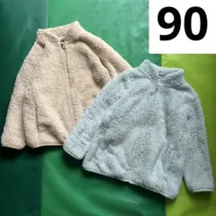2着セット ユニクロ 90cm ファーリーフリースジャケット アウター