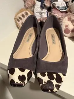 【DIANA】グレーカラーローヒールパンプス