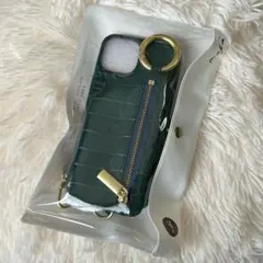 新品 ajew iPhone14 クロコ グリーン iPhoneケース