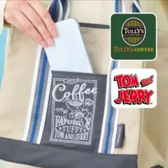 タリーズコーヒー　トムとジェリー　キャンバススクエアトートバッグ