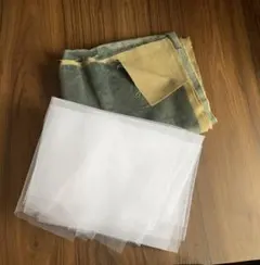 白 チュール & コーデュロイ 生地2枚セット