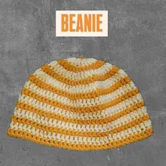 ビーニー クラッシャーハット 黄色 ストリート メンズ レディース ハンドメイド