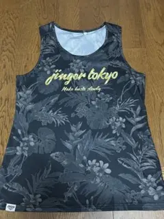 【美品】JINGER 花柄 ランニングタンクトップ シングレット上下セット JINGER(ジンガー) メンズ ランニングタンクトップ【JM-4020/WHT