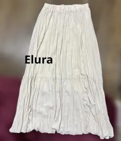 Elura アイボリー プリーツ　ロングスカート
