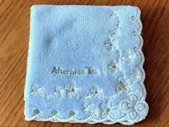 【新品】AfternoonTea 水色 花柄刺繍 ハンカチ