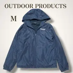 OUTDOOR 裏起毛フードジャケット 洗濯OK ネイビー M 防寒 軽量のサムネイル