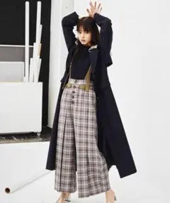 襟付きチェスターコート　ネイビー