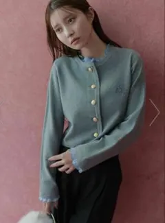 ２日間限定　セルフォード　フリル付きグレーカーディガン