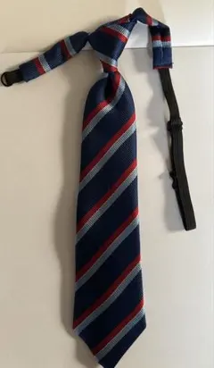子供用ネイビー 赤 ストライプ ネクタイ