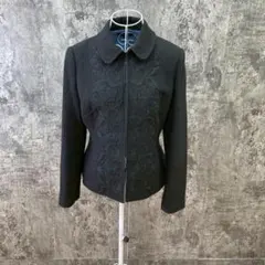 人気✨ランズエンド/LANDS END【M】花柄刺繍ジャケット ウール混