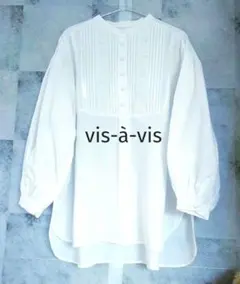 vis-à-vis バンドカラー バルーンスリーブ シャツ