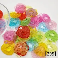 【205】ハートアクリルパーツ 31㎜ 30個 350円