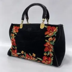 フェイラー/シュニール織り/ハイビスカス/ハンドバッグ/コーデュロイ/花柄