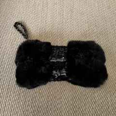 ブラックファークラッチバッグ