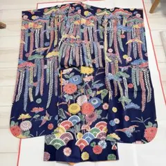 美品 正絹 京紅型 宮崎紅型 宮崎良二 落款 振袖7点フルセット 成人