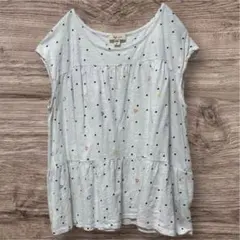 style & co XXL ドット柄 フレア ノースリーブ Tシャツ 夏