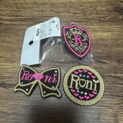 新品未使用RONI ロゴ刺繍エンブレムピンバッジ3点セット　卒業式入学式