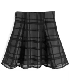 インパン裏地付きチェック柄フレアミニスカート[tu1028]