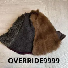 OVERRIDE9999 パッチワークデザイン ニット帽サイズ58
