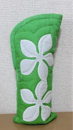 ハンドメイド　ハワイアンキルト　ペットボトルカバー　プルメリア　グリーン