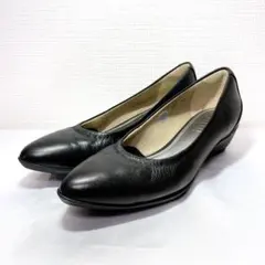 fitfit ポインテッドトゥ パンプス 25cm 黒 レザー