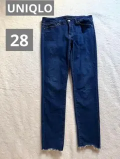 UNIQLOJeans ブルー スキニーデニムストレッチ28裾切りっぱなし