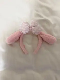 マイメロディカチューシャ ピンク 水玉模様