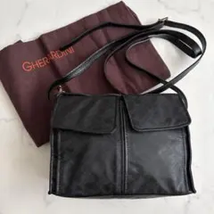 極美品 GHERARDINI ゲラルディーニ ソフティ ショルダーバッグ 黒のサムネイル