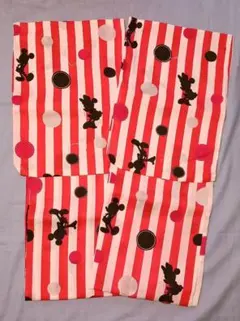 ２枚セット　Disney ミッキーミニー 浴衣 単品 赤白ストライプ　大人用のサムネイル