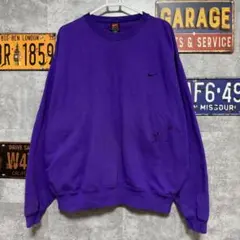 90s NIKE ナイキ スウッシュ ロゴスウェット パープル XL メキシコ製