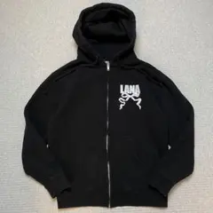 USA古着 ジップパーカー ブラック LANA 名前ロ ロゴ 企業ロゴ Sサイズ