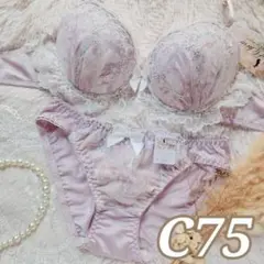 №1580【C75】フェアリーアンダーレースブラジャー＆フルバックショーツ