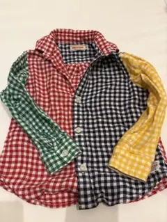 ミキハウス　チェックシャツ　カラフル　マルチ　100