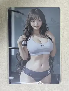 ☆セール☆【訳あり凹み等あり】ブリキ看板　C57　AIアイドル　AIモデル　美女