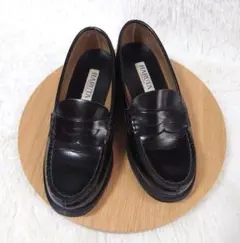 【美品】HARUTA 黒 ローファー 合皮 通学 スクール 靴
