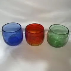 【新品未使用】琉球ガラス グラス 3点セット