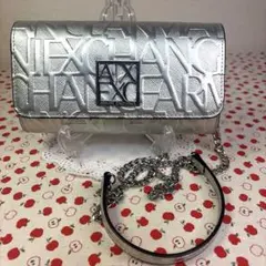 【極美品・希少】アルマーニ エクスチェンジ シルバー 2WAY ショルダーバッグ