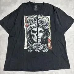て*ん様 y2k KING & QUEEN スカル ローズ プリント Tシャツのサムネイル
