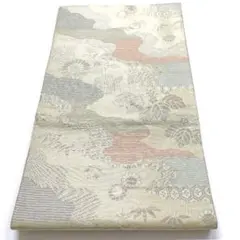 ［4479］袋帯 桐草花文様 銀彩 六通 正絹 着物 フォーマル