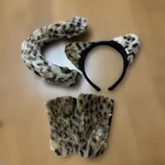 ヒョウ柄カチューシャ 小物 セット