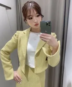 ロイヤルパーティ　ツイードジャケット♡イエロー