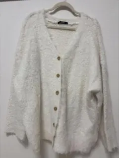 w closet ホワイト Vネック カーディガン
