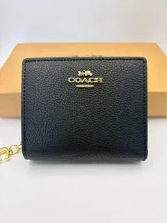 【新品・未使用】COACH コーチ 二つ折り財布 ブラック C2862のサムネイル