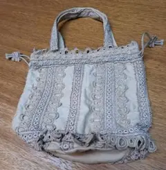 ぶるーむ ハンドメイドレース巾着バッグ